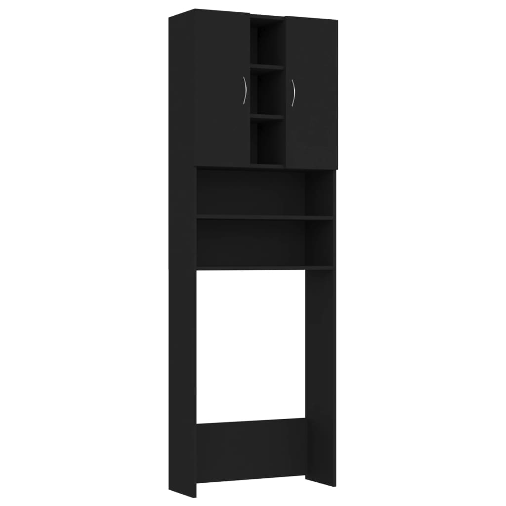 Wasmachinekast 64X25,5X190 Cm Zwart