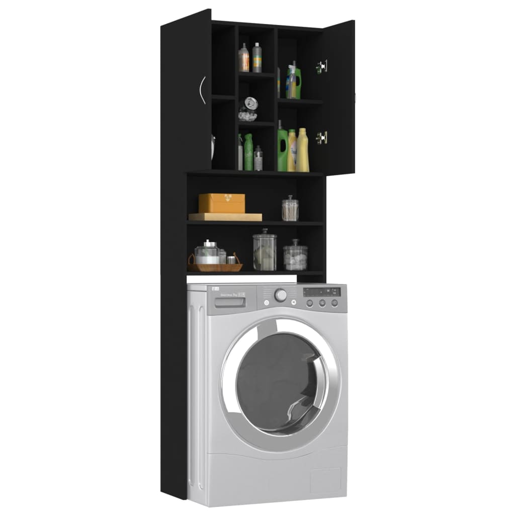 Wasmachinekast 64X25,5X190 Cm Zwart