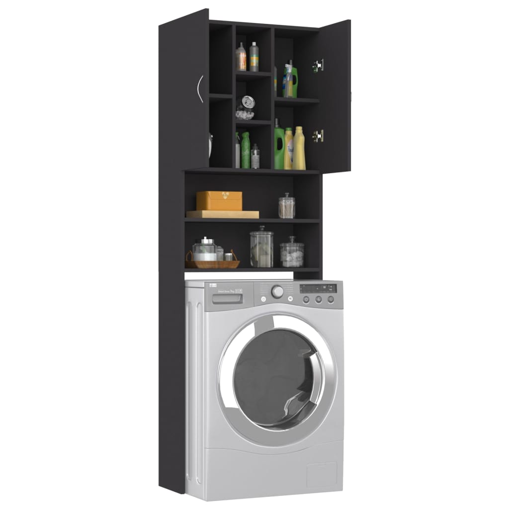 Wasmachinekast 64X25,5X190 Cm Grijs