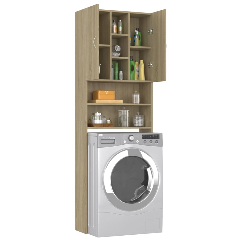 Wasmachinekast 64X25,5X190 Cm Sonoma Eikenkleurig