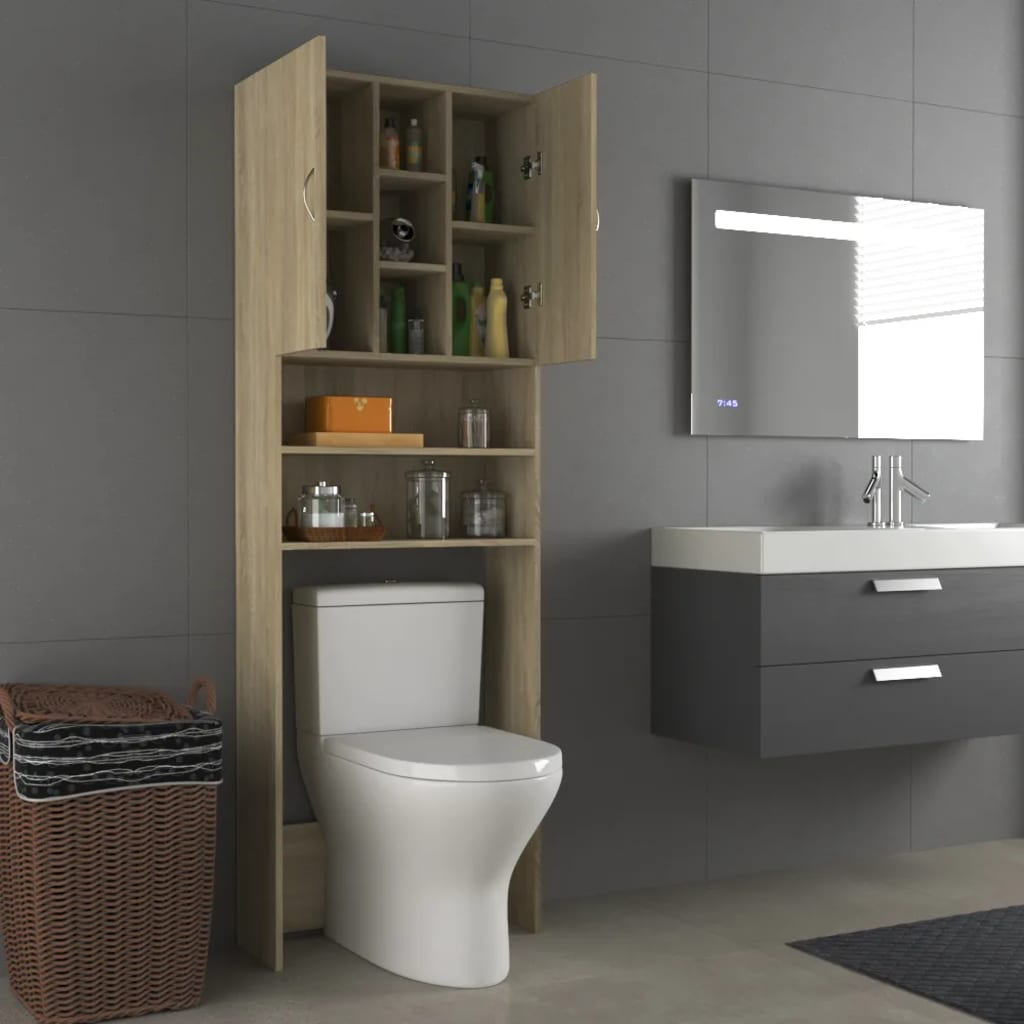 Wasmachinekast 64X25,5X190 Cm Sonoma Eikenkleurig