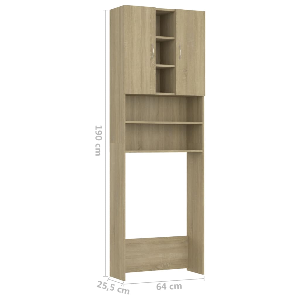 Wasmachinekast 64X25,5X190 Cm Sonoma Eikenkleurig