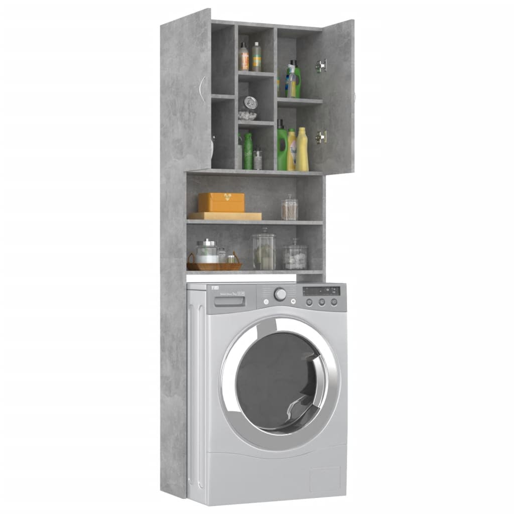 Wasmachinekast 64X25,5X190 Cm Betongrijs