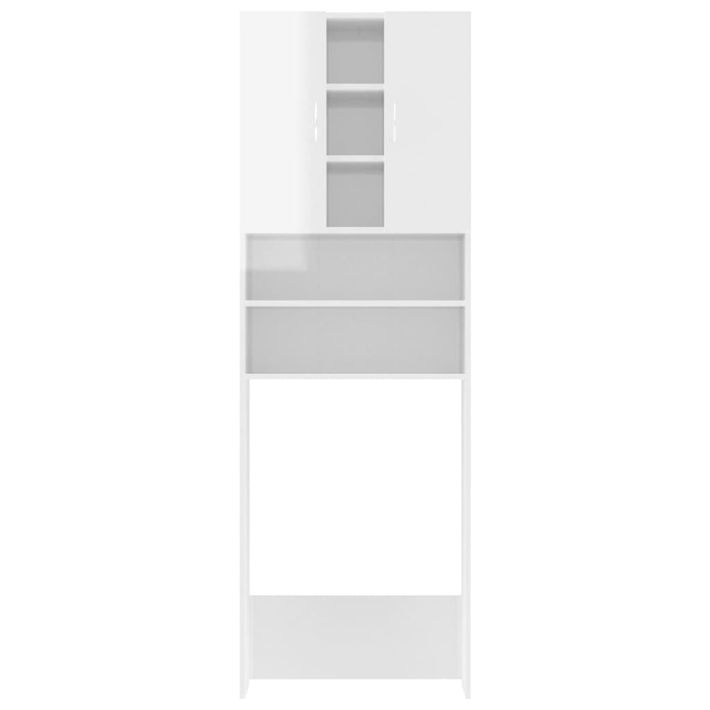 Wasmachinekast 64X25,5X190 Cm Hoogglans Wit