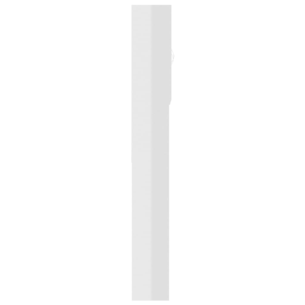 Wasmachinekast 64X25,5X190 Cm Hoogglans Wit
