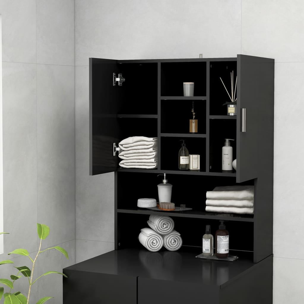 Wasmachinekast 70,5X25,5X90 Cm Zwart