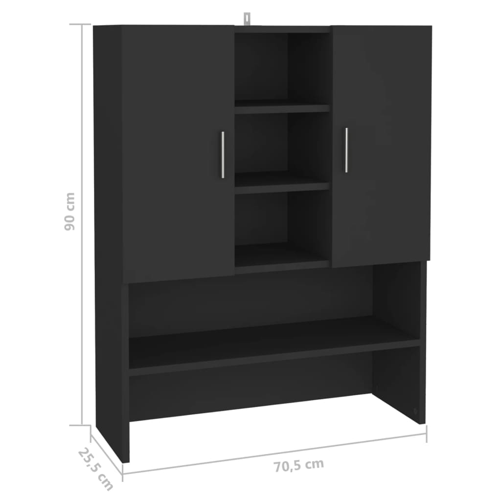 Wasmachinekast 70,5X25,5X90 Cm Zwart