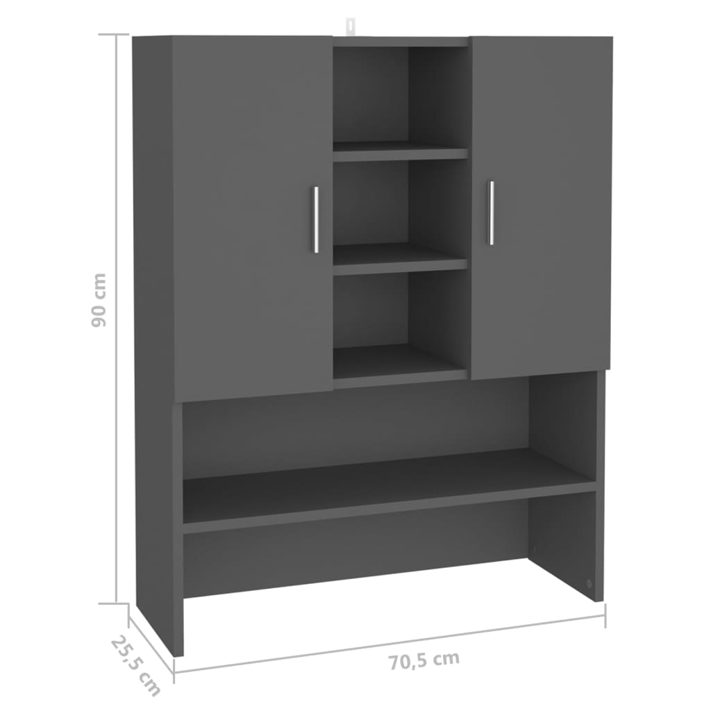 Wasmachinekast 70,5X25,5X90 Cm Grijs
