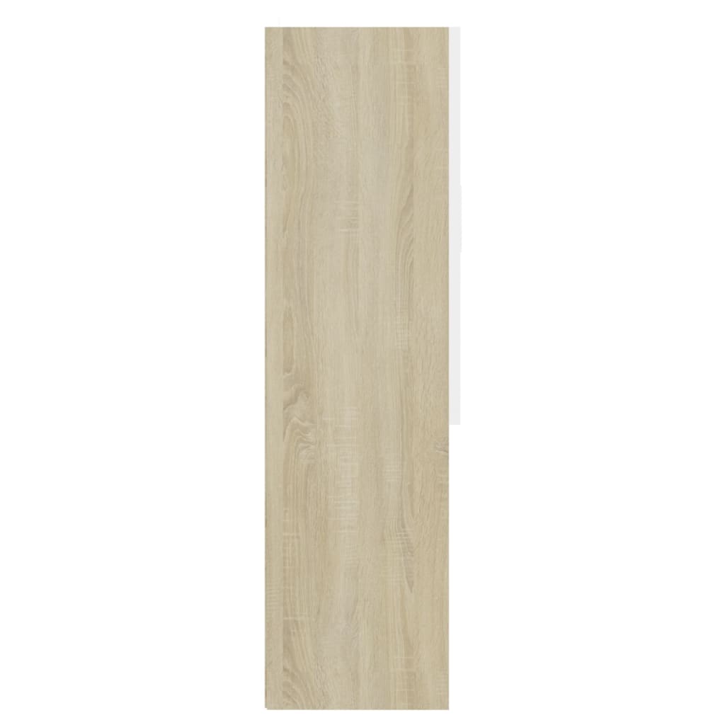 Wasmachinekast 70,5X25,5X90 Cm Wit En Sonoma Eikenkleurig