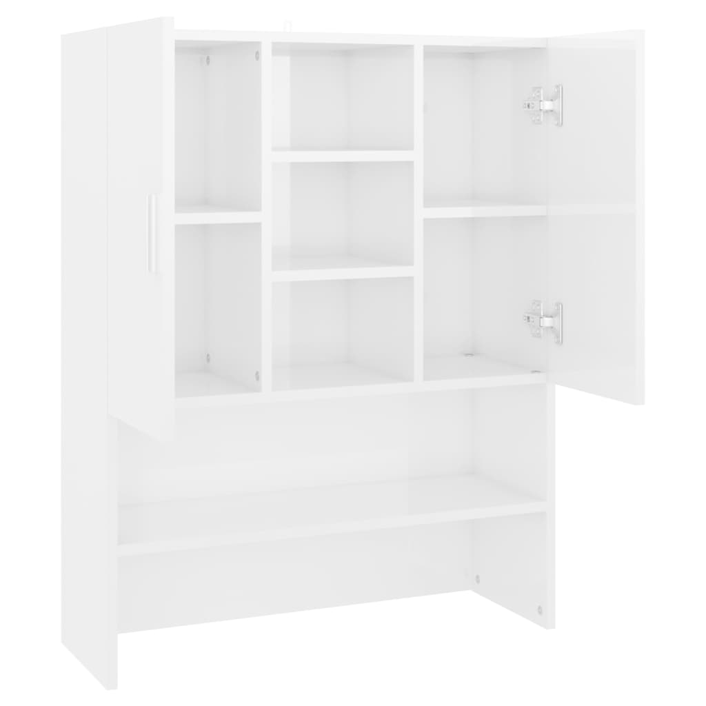 Wasmachinekast 70,5X25,5X90 Cm Hoogglans Wit