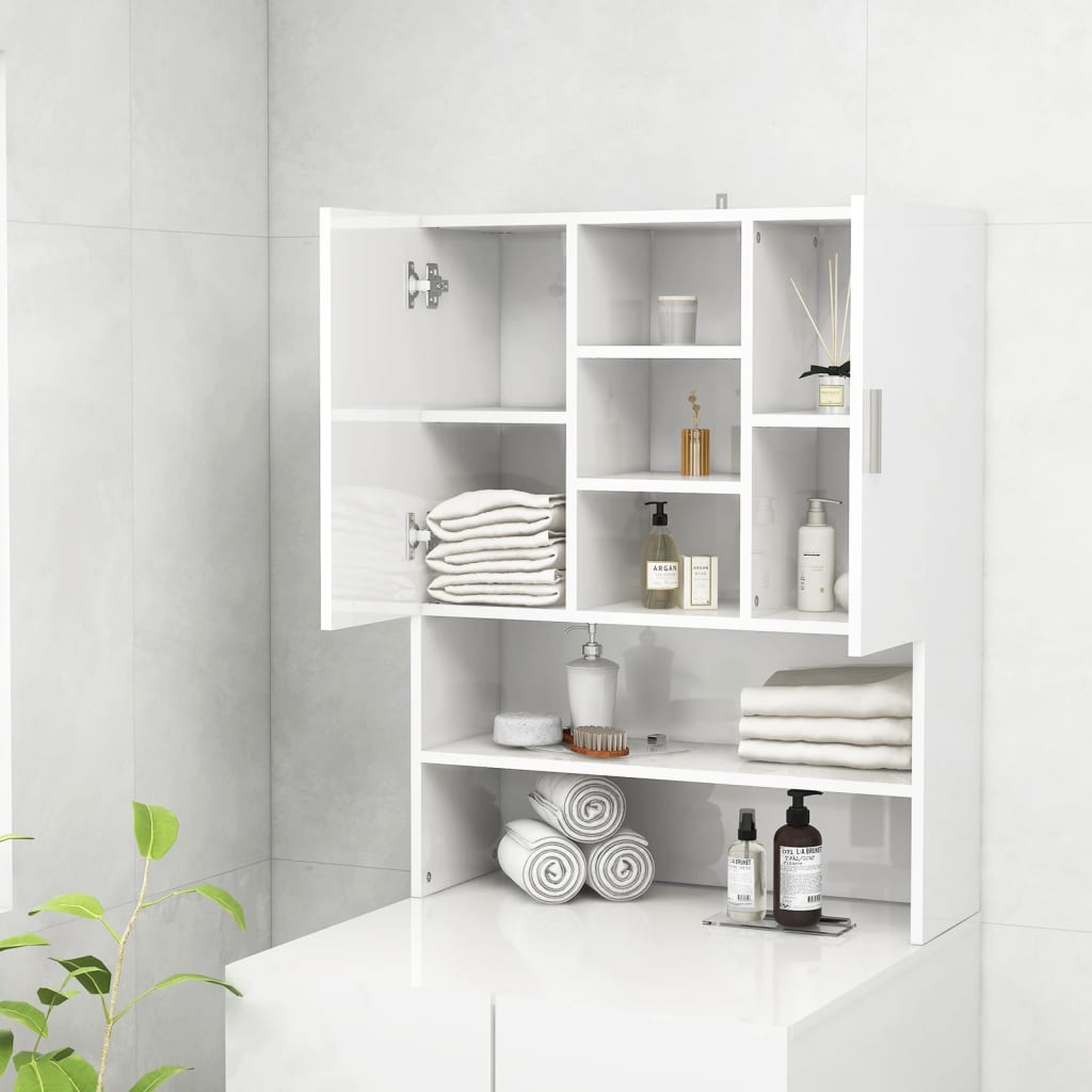 Wasmachinekast 70,5X25,5X90 Cm Hoogglans Wit