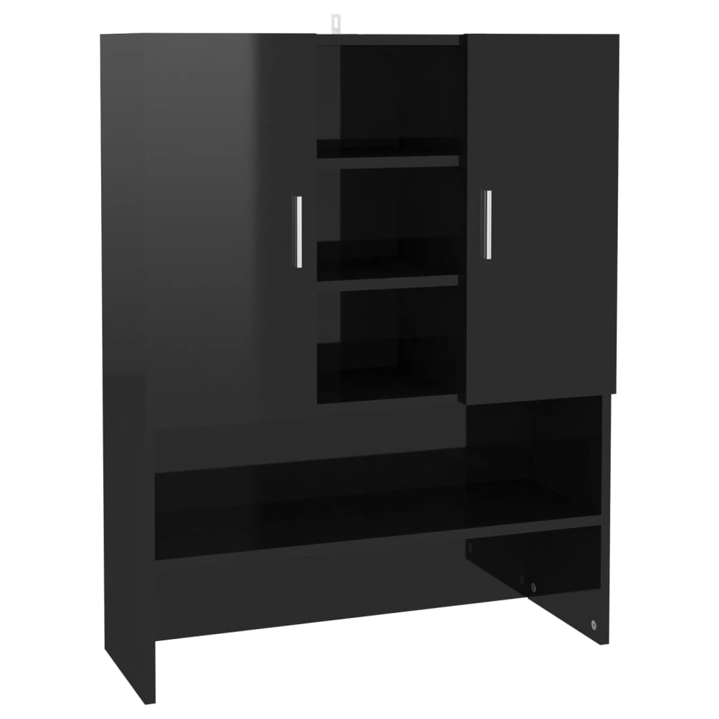Wasmachinekast 70,5X25,5X90 Cm Hoogglans Zwart
