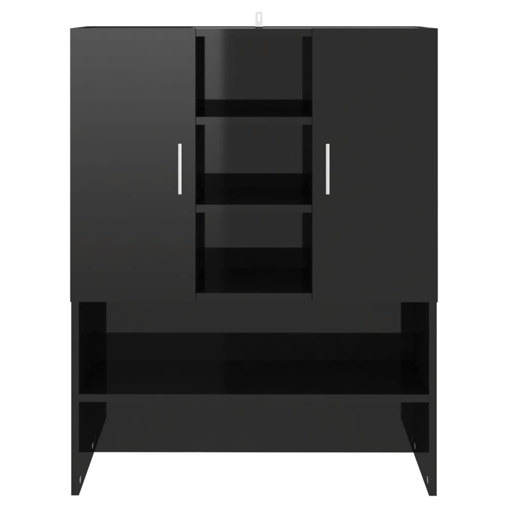 Wasmachinekast 70,5X25,5X90 Cm Hoogglans Zwart