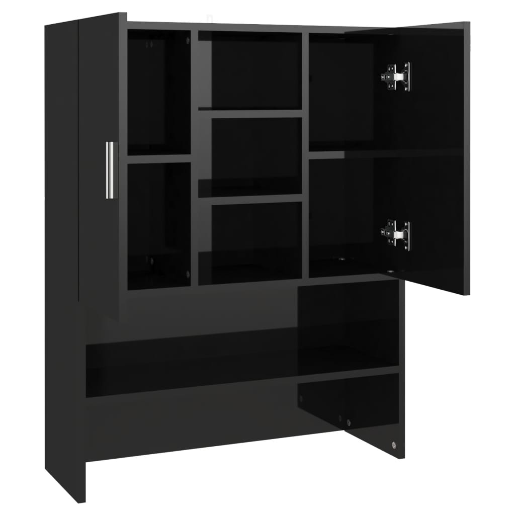 Wasmachinekast 70,5X25,5X90 Cm Hoogglans Zwart