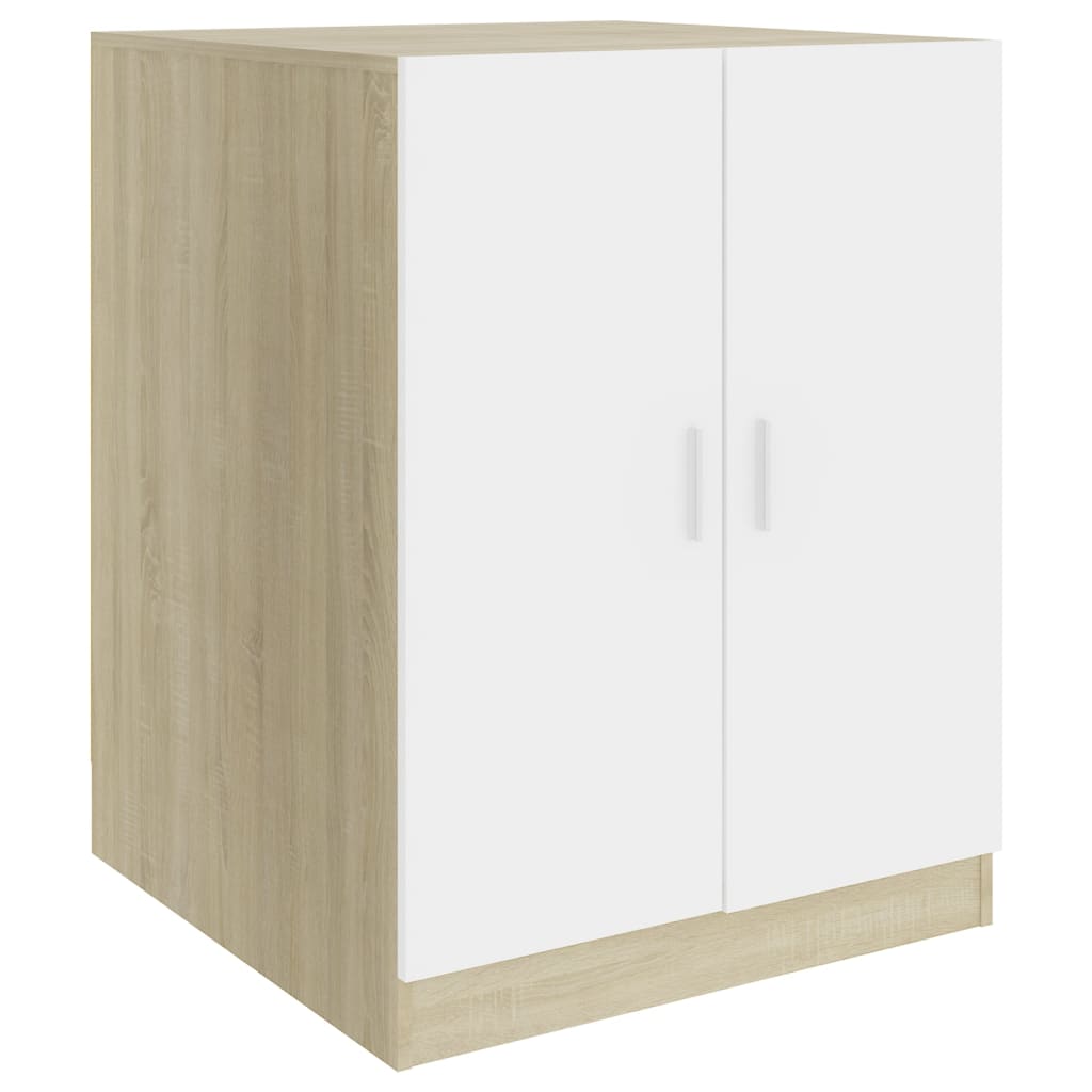 Wasmachinekast 71X71,5X91,5 Cm Wit En Sonoma Eikenkleurig