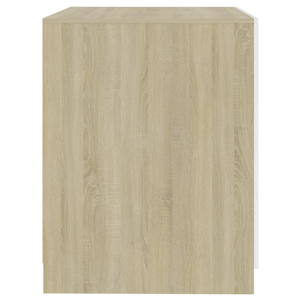 Wasmachinekast 71X71,5X91,5 Cm Wit En Sonoma Eikenkleurig