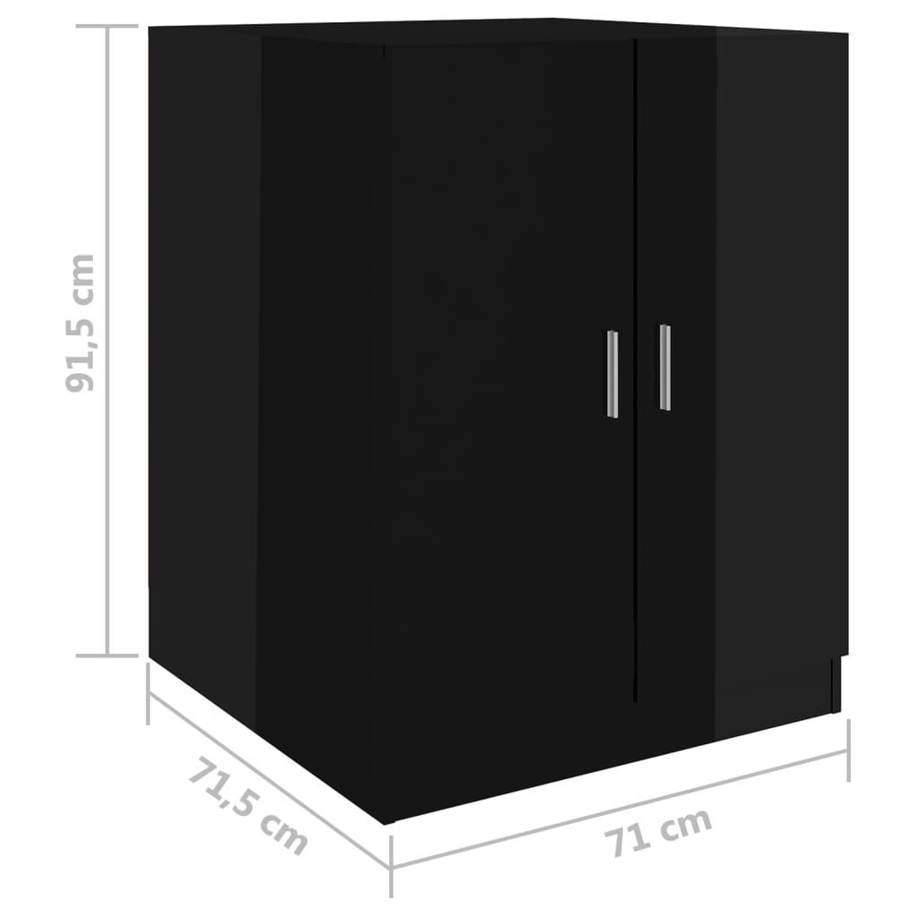 Wasmachinekast 71X71,5X91,5 Cm Hoogglans Zwart