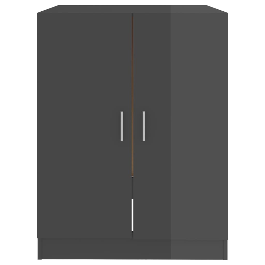 Wasmachinekast 71X71,5X91,5 Cm Hoogglans Grijs