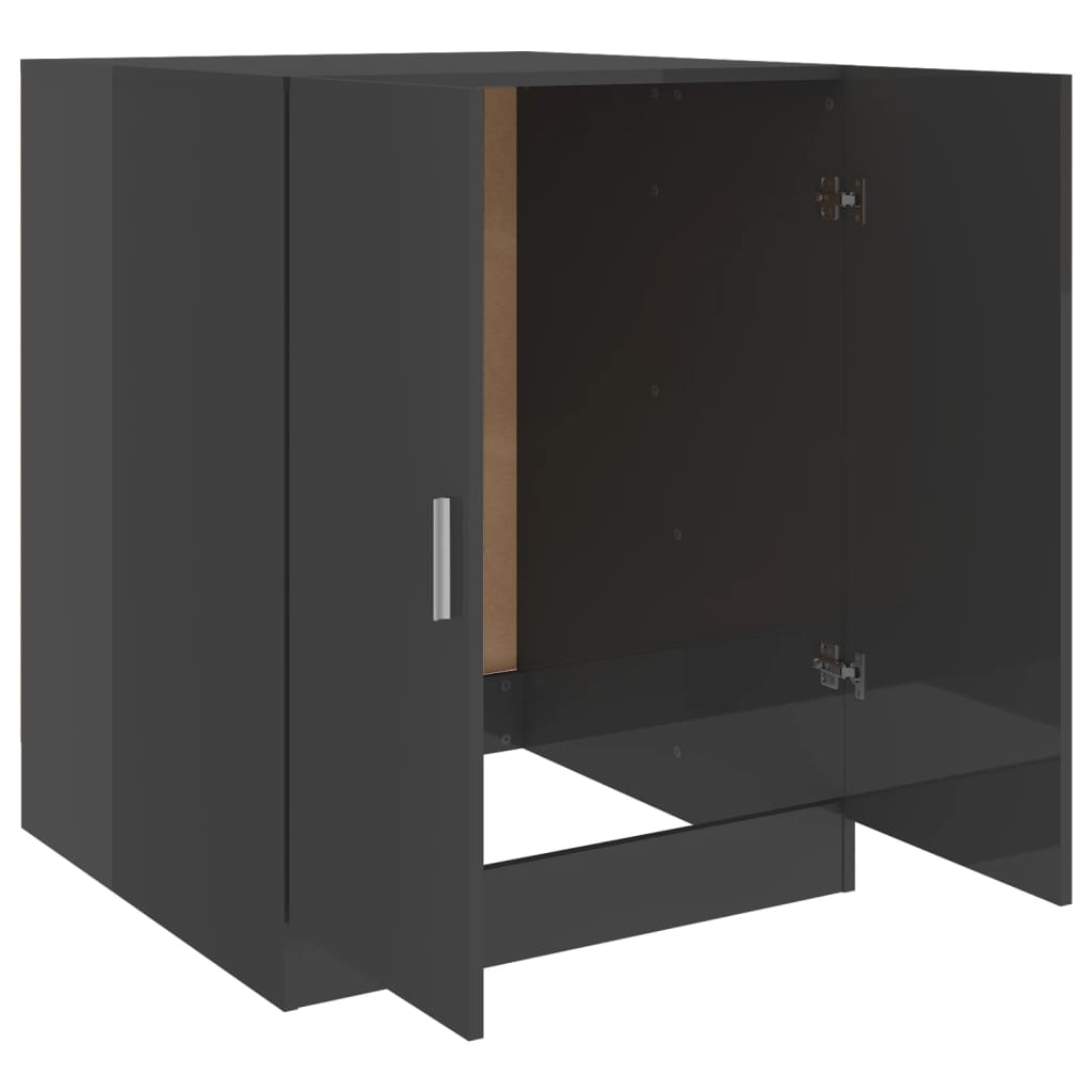 Wasmachinekast 71X71,5X91,5 Cm Hoogglans Grijs