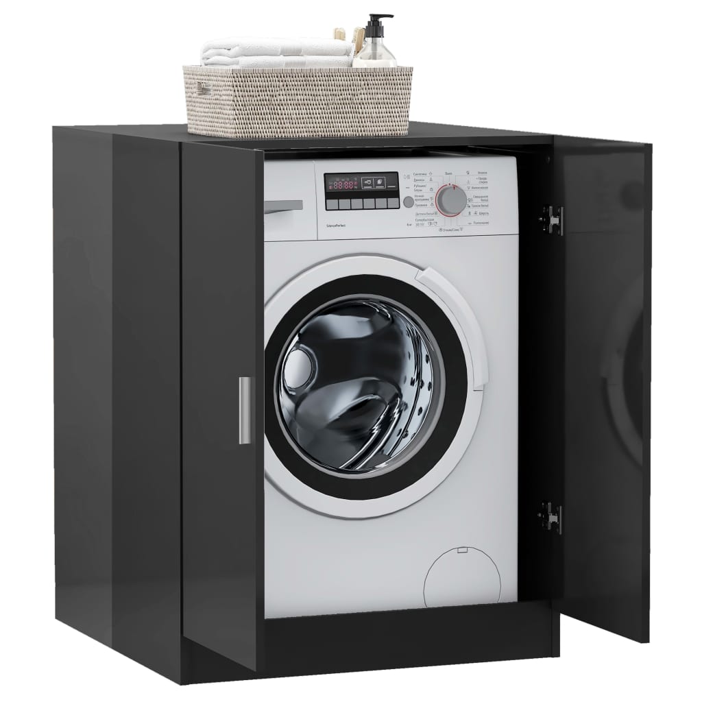 Wasmachinekast 71X71,5X91,5 Cm Hoogglans Grijs