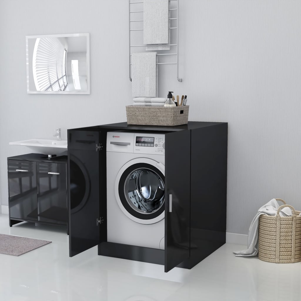 Wasmachinekast 71X71,5X91,5 Cm Hoogglans Grijs