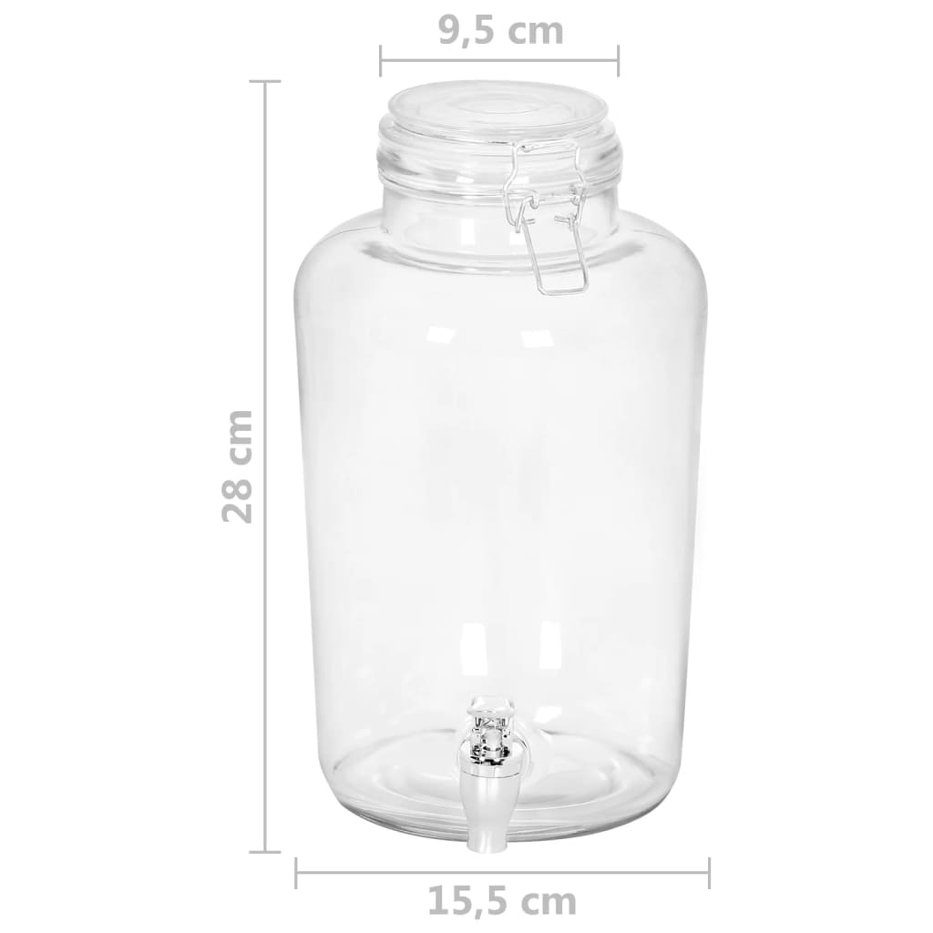 Drankdispensers 2 St 4000 Ml Glas