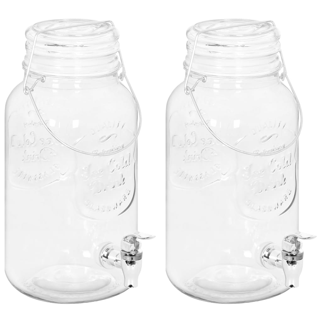 Drankdispensers 2 St 3800 Ml Glas