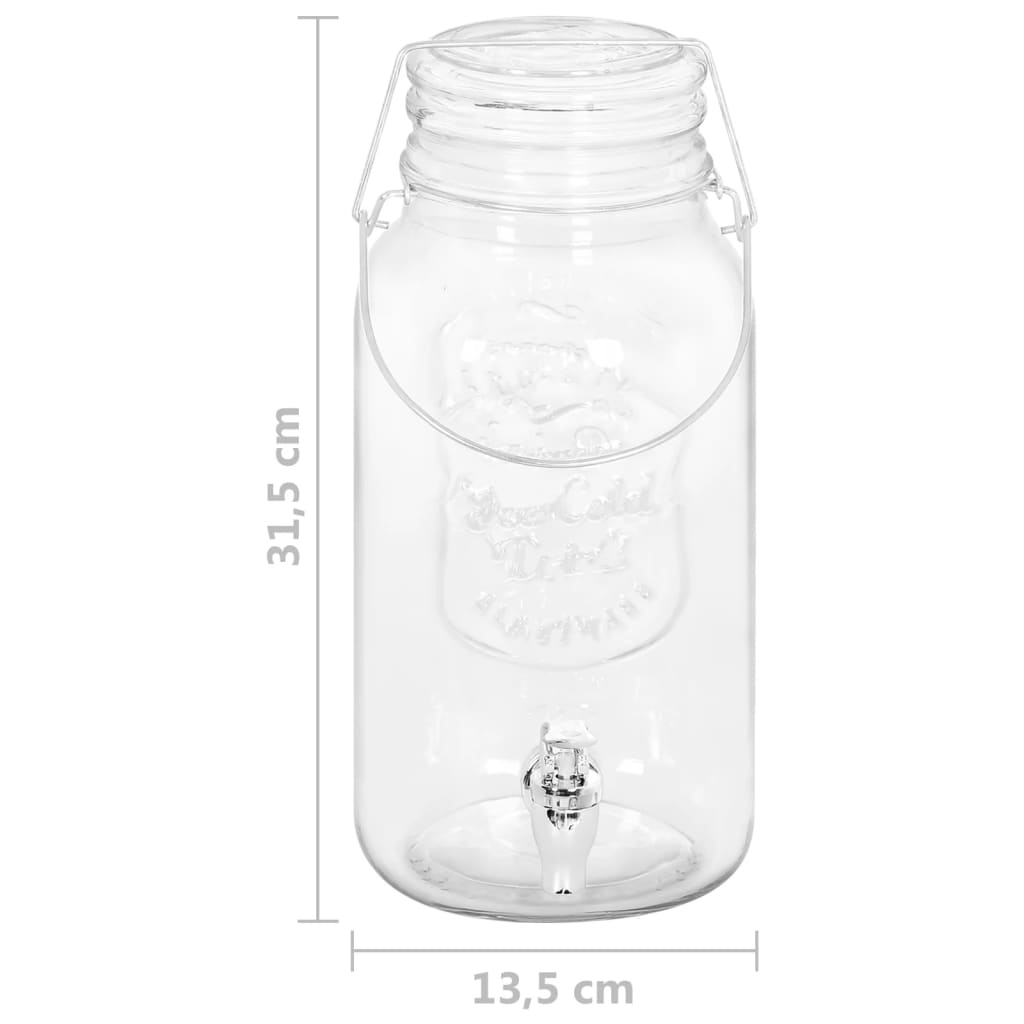 Drankdispensers 2 St 3800 Ml Glas