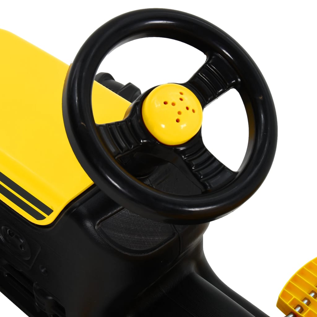 Speelgoedtractor Met Pedalen En Aanhanger Geel
