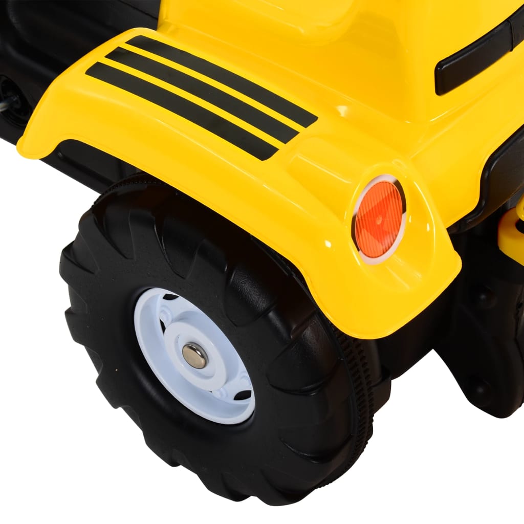 Speelgoedtractor Met Pedalen En Aanhanger Geel