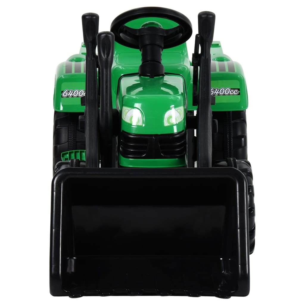 Traptractor Met Aanhanger En Graver Groen En Zwart
