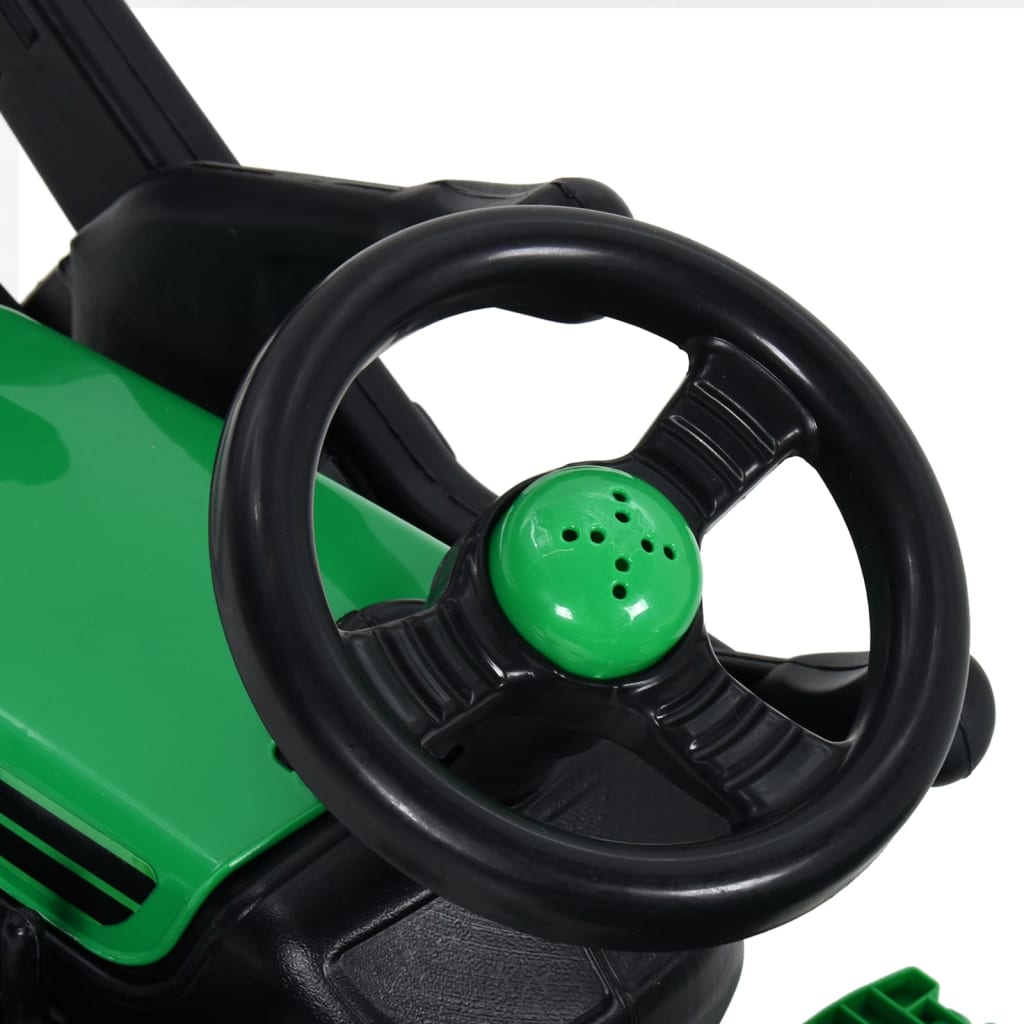 Traptractor Met Aanhanger En Graver Groen En Zwart
