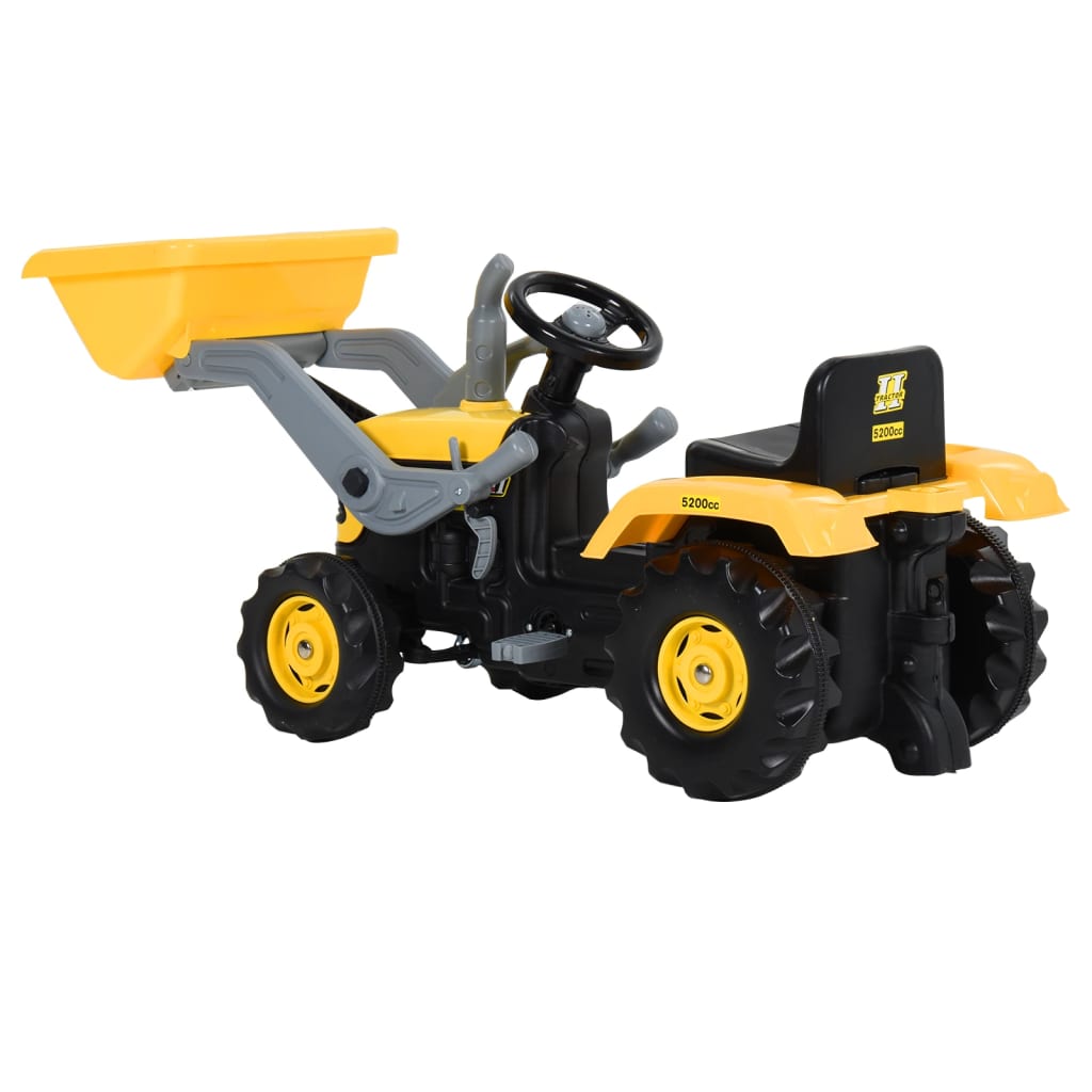 Traptractor Met Voorlader Geel En Zwart