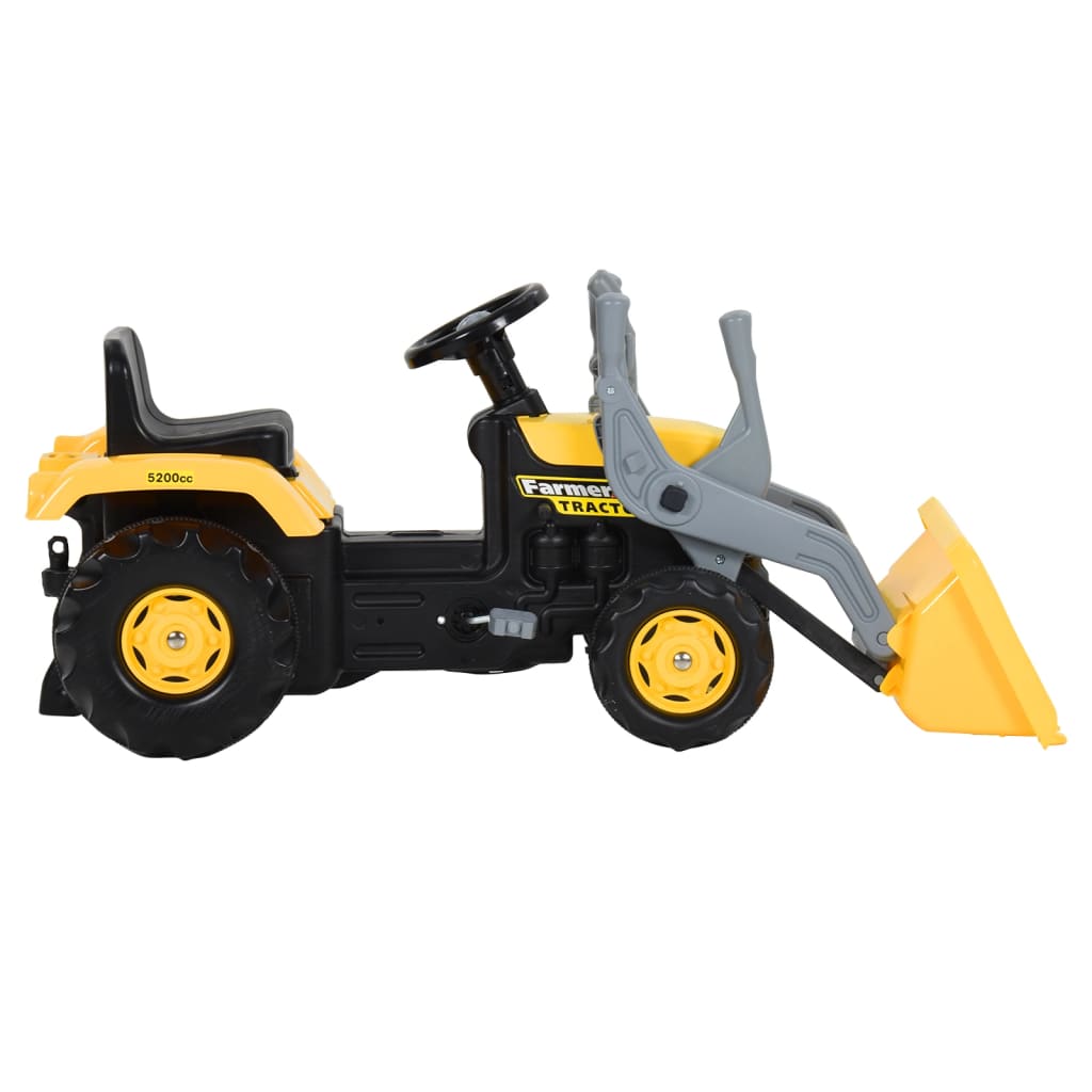 Traptractor Met Voorlader Geel En Zwart