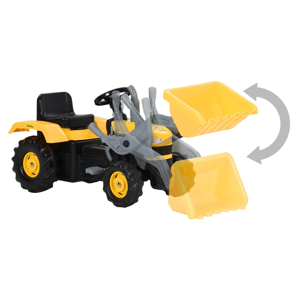 Traptractor Met Voorlader Geel En Zwart