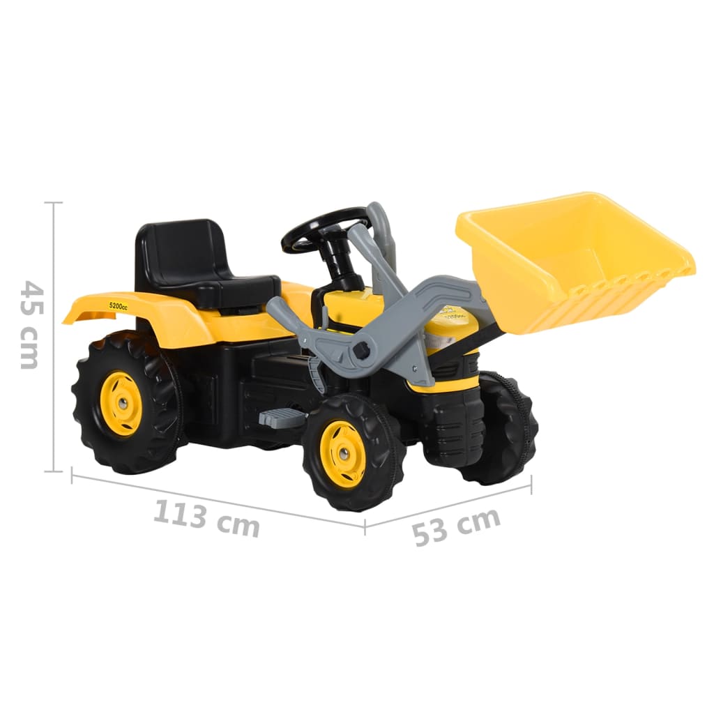 Traptractor Met Voorlader Geel En Zwart