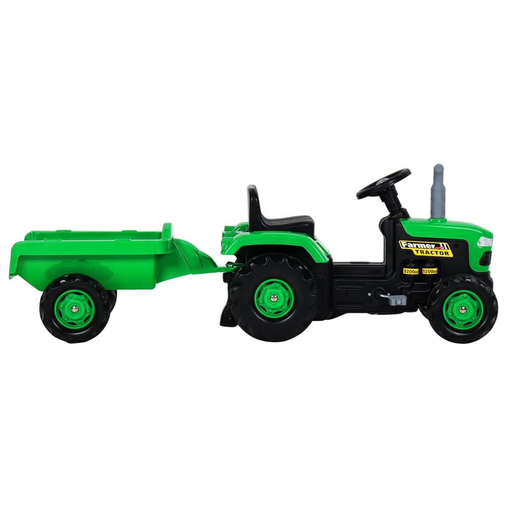 Traptractor Met Aanhanger Groen En Zwart