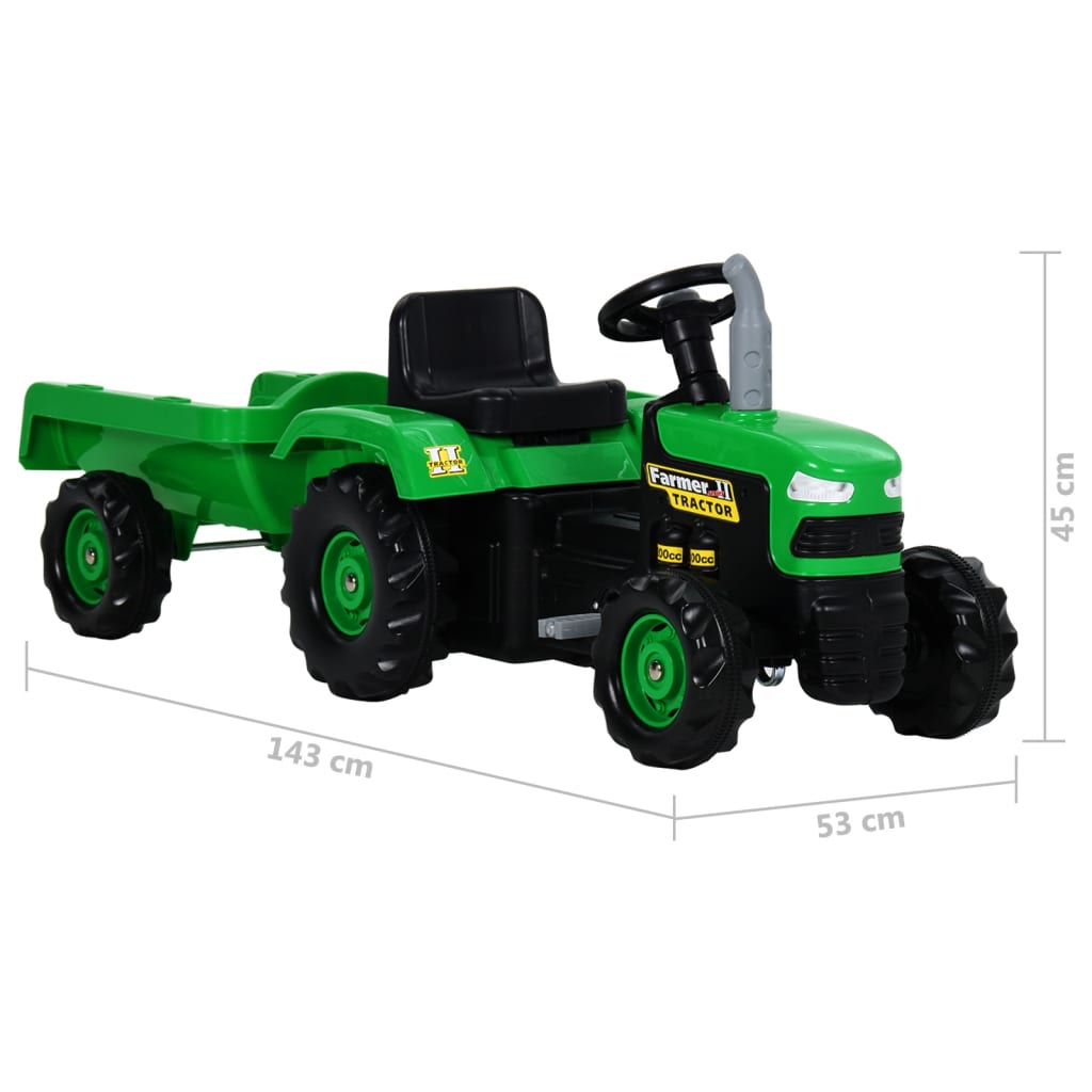 Traptractor Met Aanhanger Groen En Zwart
