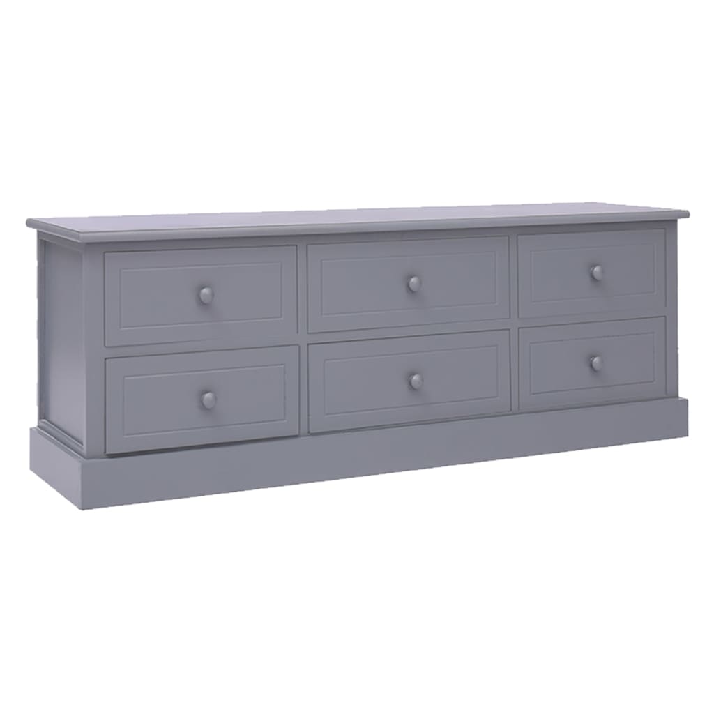 Tv-Meubel 108X30X40 Cm Massief Paulowniahout Donkergrijs