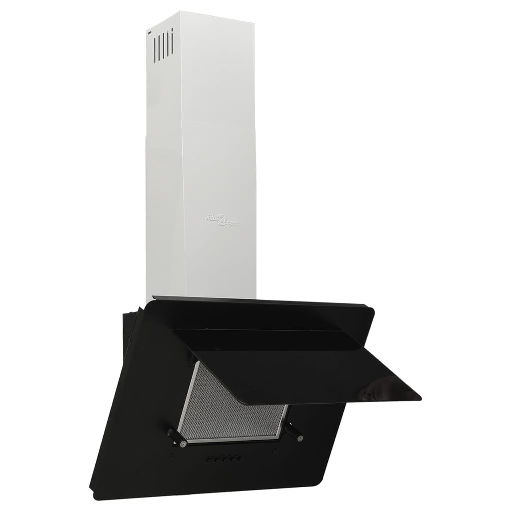Wandafzuigkap 60 Cm Roestvrij Staal En Gehard Glas Zwart