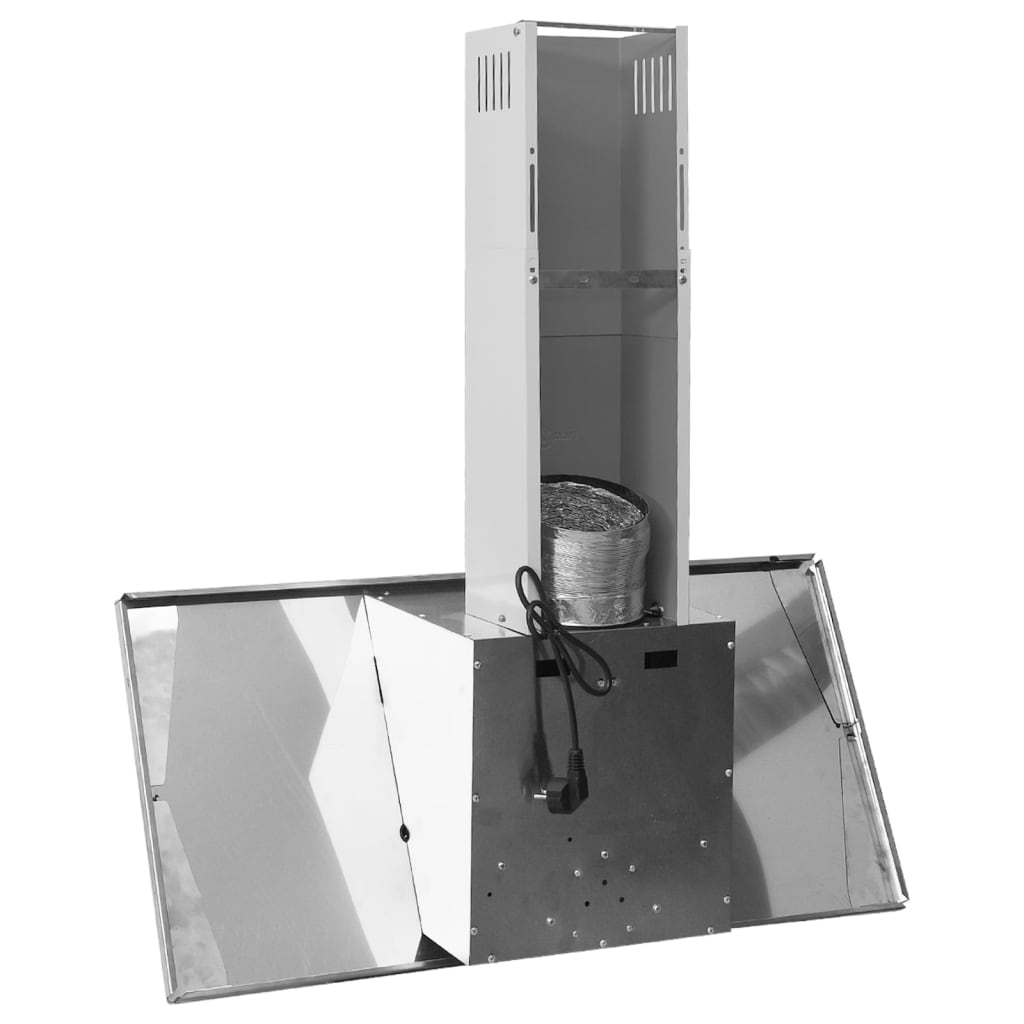 Wandafzuigkap 90 Cm Roestvrij Staal Gehard Glas Zilverkleurig