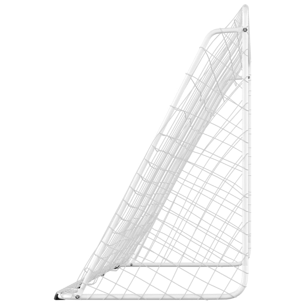 Voetbaldoel Met Net 366X122X182 Cm Staal Wit