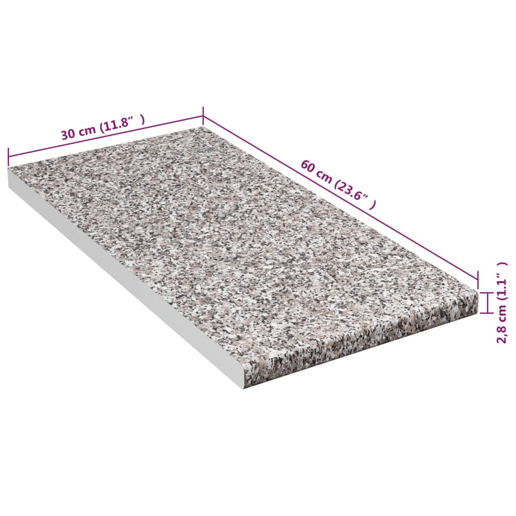 Aanrechtblad 30X60X2,8 Cm Spaanplaat Grijs Met Graniettextuur