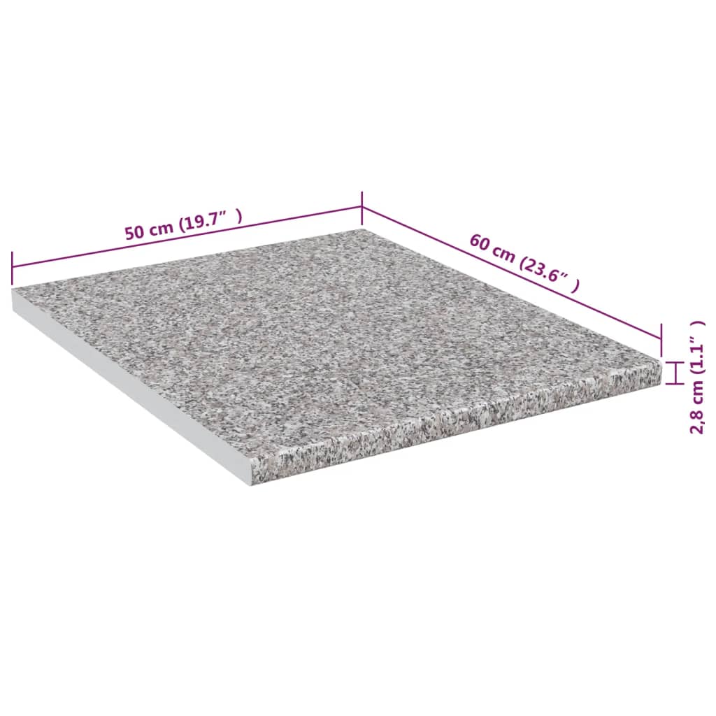 Aanrechtblad 50X60X2,8 Cm Spaanplaat Grijs Met Graniettextuur