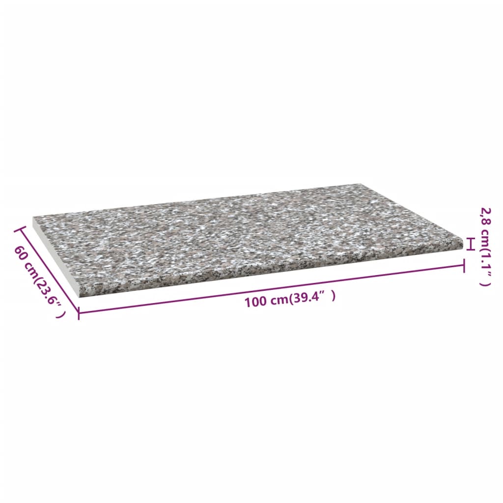 Aanrechtblad 100X60X2,8 Cm Spaanplaat Grijs Met Graniettextuur