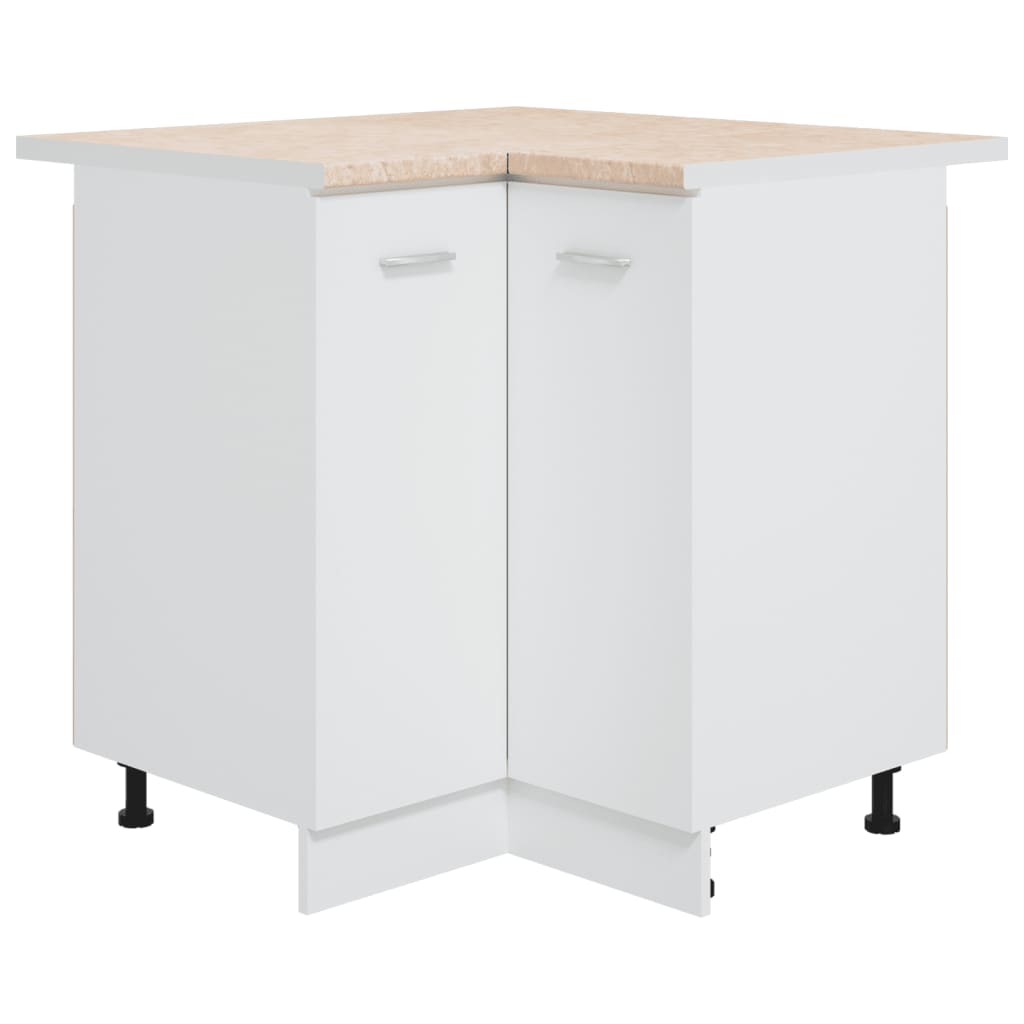 Hoekaanrechtblad Spaanplaat Beige Met Marmertextuur