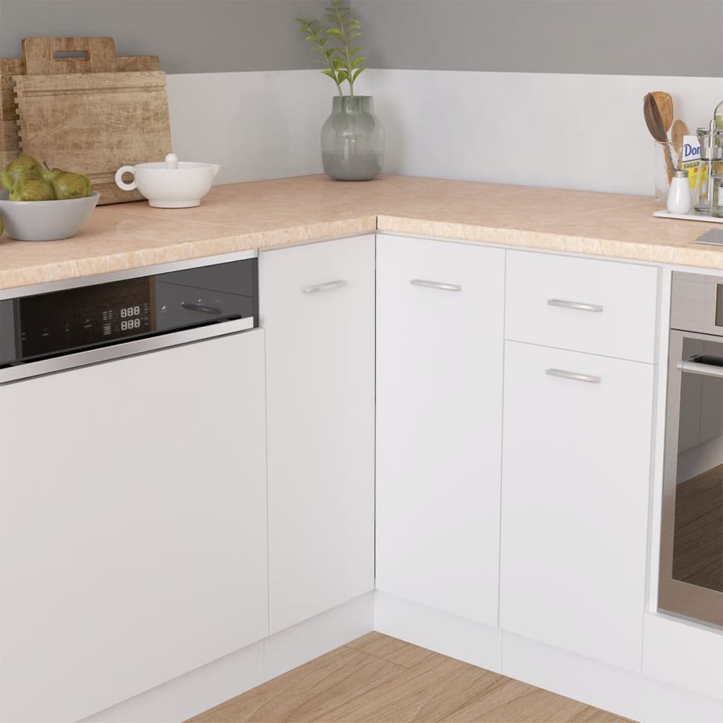 Hoekaanrechtblad Spaanplaat Beige Met Marmertextuur
