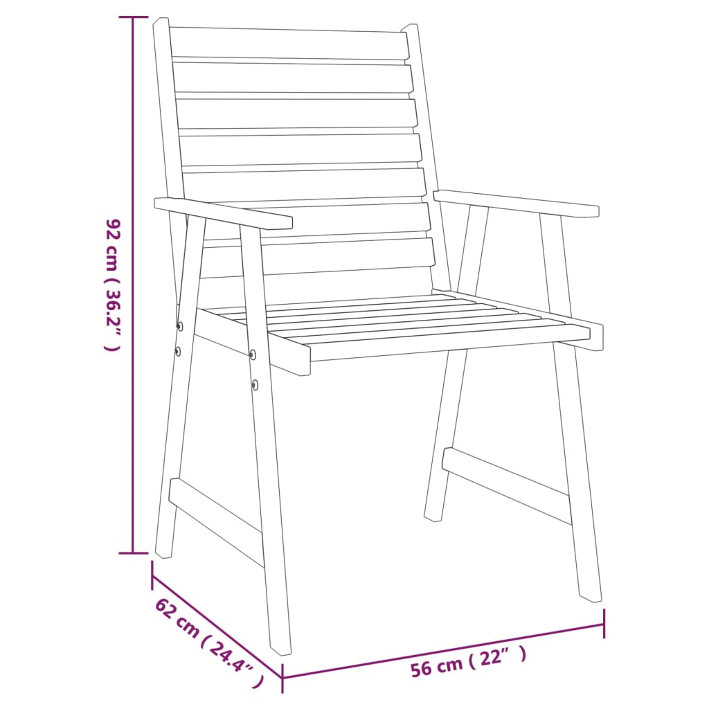 3-Delige Tuinset Massief Acaciahout