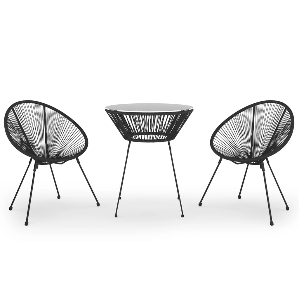 3-Delige Tuinset Zwart