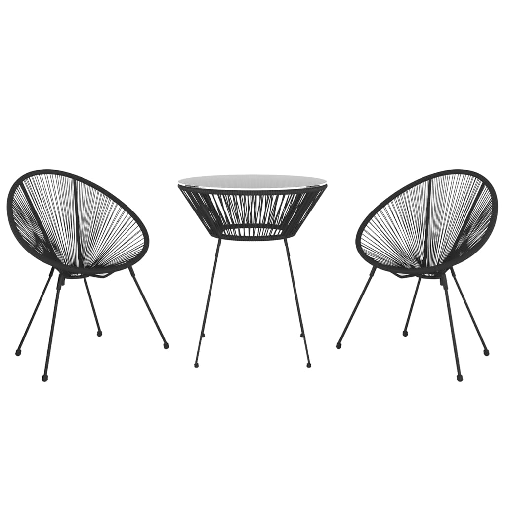 3-Delige Tuinset Zwart